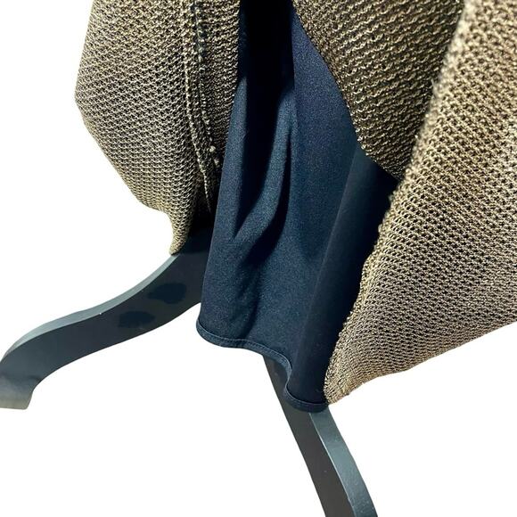 Vintage 90s Gold Glitter Mesh Overlay Maxi Sheath Dress Size 6 / M - Picture 8 of 11